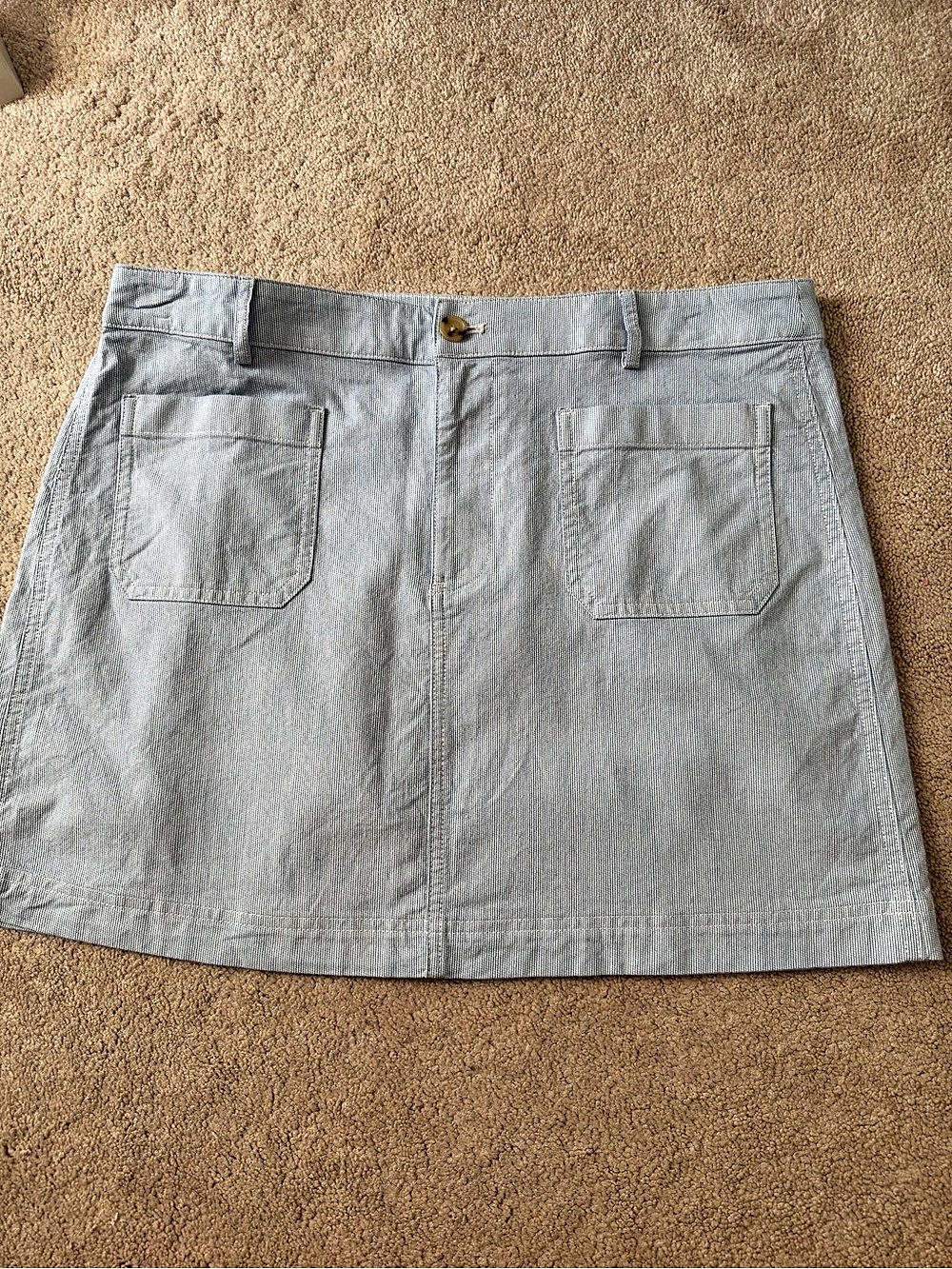 J.Crew Lizzie Skirt Striped Mini Skirt in Blue & White Size 14